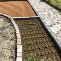 Pose de gravier de marbre pour allée-chemin Saint-François